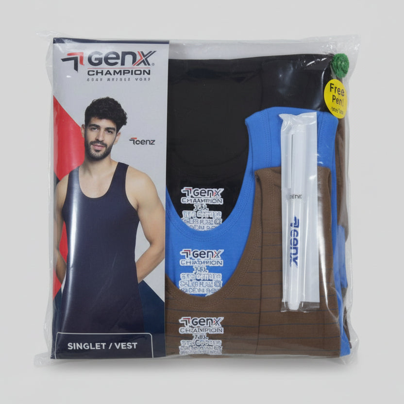 GenX Champion (3 in 1) Multiple Colour Men's Singlet | MOQ 100 Pieces
