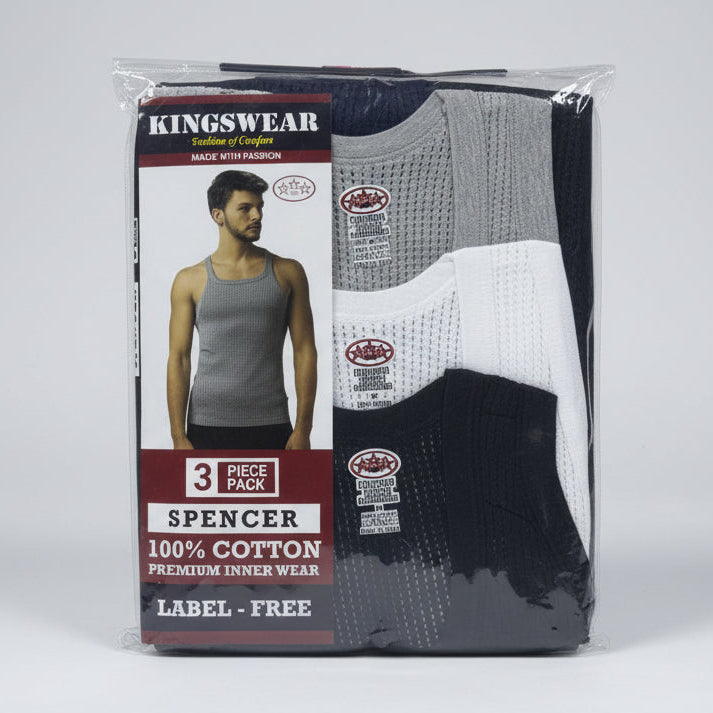 Kings Wear Spencer Black, White and Gray (3 in 1) Men's Singlet | MOQ 100 Pieces