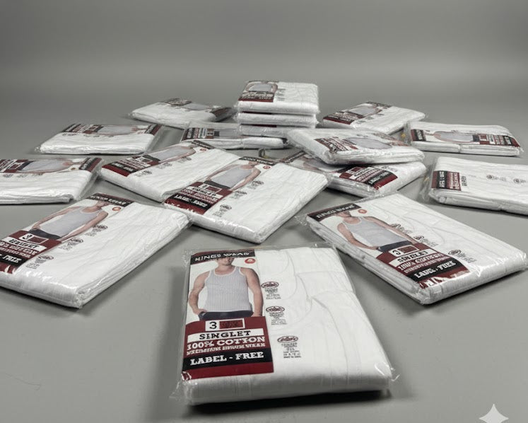 Kings wear Ribbed (3 in 1) Men Singlet | MOQ 100 Pieces