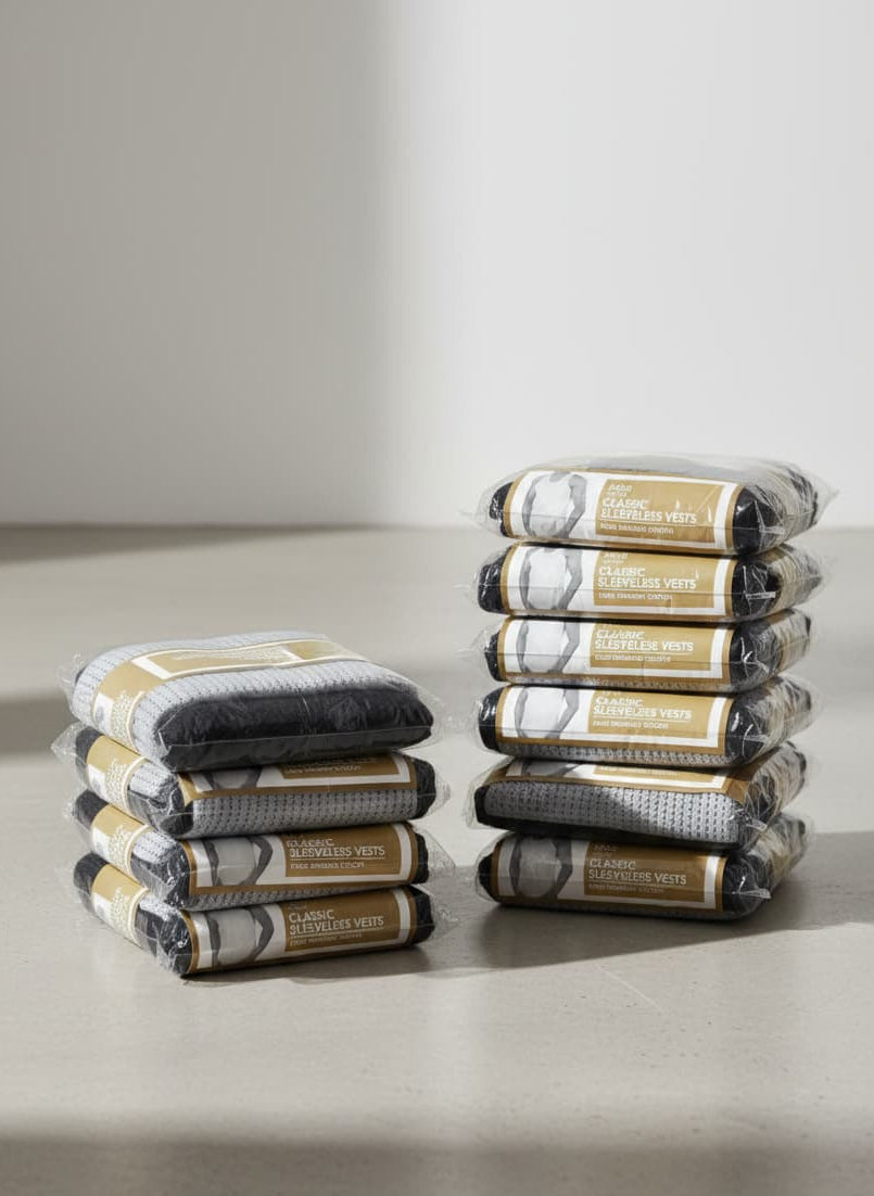 M & S Men's Vest (2 in 1 Black and Gray) | MOQ 100 Pieces