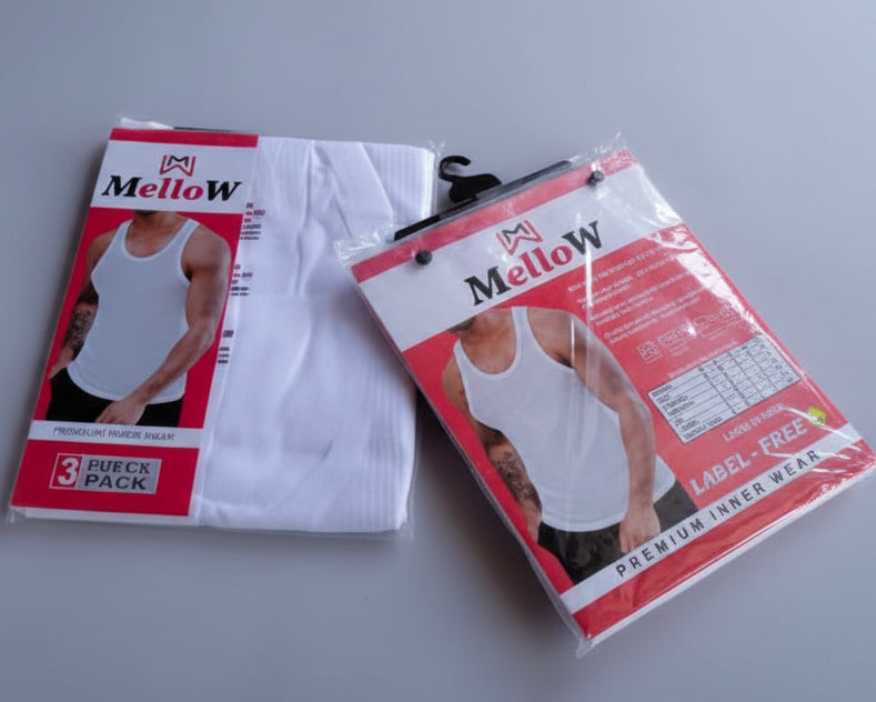 Mellow Premium Underwear (3 in 1) Men's Singlet | MOQ 100 Pieces