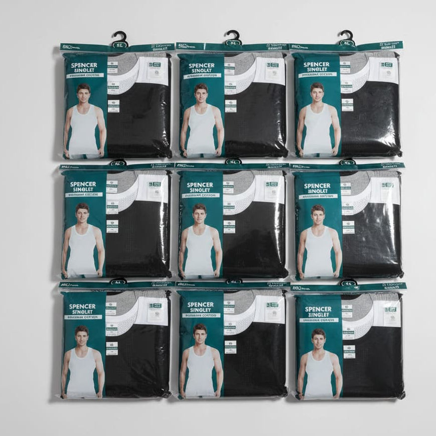 Oscar Jeans Spencer Singlet (3 in 1 Black, White and Gray) Men's Singlet | MOQ 100 Pieces