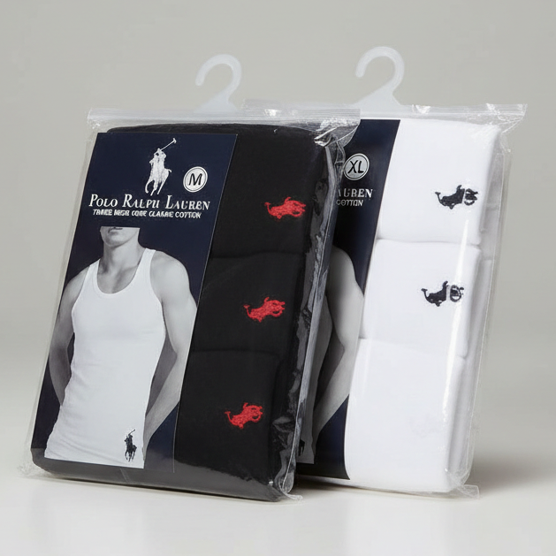 Polo Ralph Laureen (3 in 1 Ribbed) Men's Singlet | MOQ 100 Pieces