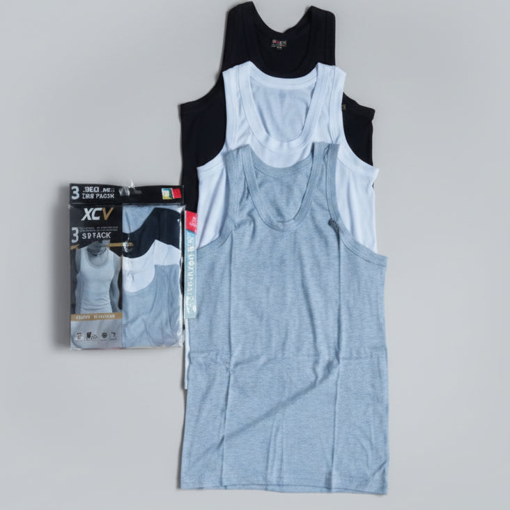 XCV Ribbed Tank (3 in 1) Men's Singlet | MOQ 100 Pieces